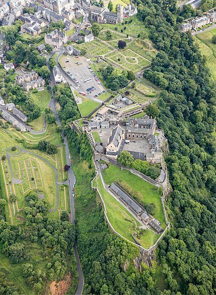 Ariel photograph of Stirling Castle, the setting of the medieval flight attempt. Battle Of Stirling Bridge, Sandringham House, Stirling Scotland, Stirling Castle, Scottish Independence, Castles In Scotland, Clarence House, Mary Queen Of Scots, Loch Lomond