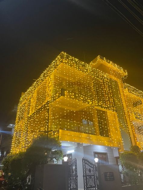 #home #homedecoration #diwali Diwali Decorations At Home Lights Outdoor, Lighting Decoration For Diwali, Diwali Home Lighting Outdoor, Diwali Lights Decoration House Outside, Diwali House Lighting Outdoor, Diwali Lights Decoration House, Diwali Home Decoration, House Lighting Outdoor, Indian Houses