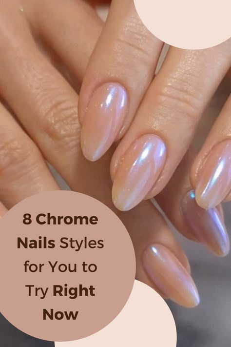 chrome nails white chrome nails black chrome nails red chrome nails silver chrome nails blue chrome nails nude chrome nails gold chrome nails brown chrome nails hailey bieber nails Pink Chrome Nail Colors, Trending Chrome Nails 2023, Shimmer Chrome Nails, Nail Metalic Powder, Metallic Nails Chrome Ombre, Neutral Chrome Nails Designs, Pearl Chrome Dip Nails, White Polish With Chrome, Shiny Chrome Nails