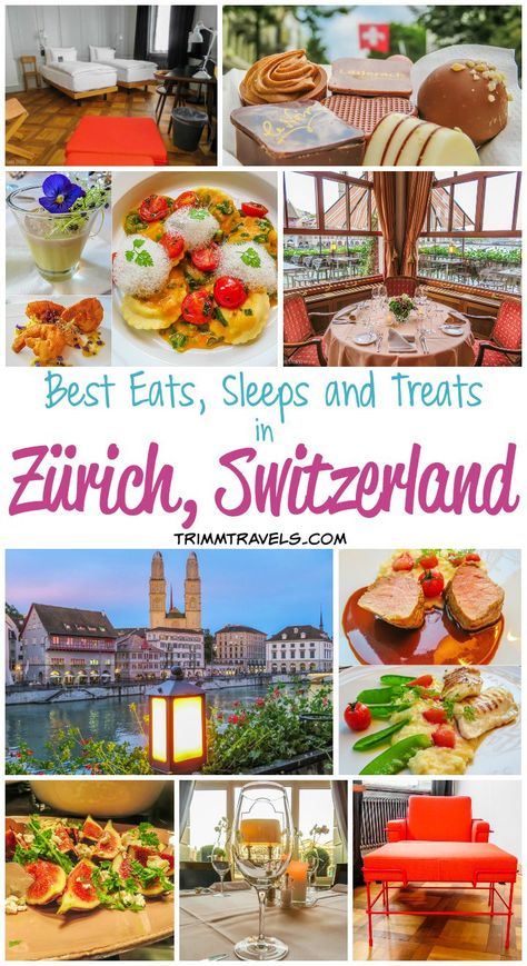 Wondering where to stay and eat in Zürich? Want to try the best Swiss chocolate? I have it all lined up right here in Best Eats, Sleeps and Treats! Zurich Restaurants, Traveling Switzerland, Zurich Travel, Euro Travel, Swiss Food, Swiss Travel Pass, Switzerland Trip, Switzerland Itinerary, Banking And Finance