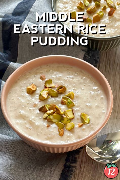 Middle Eastern Rice Pudding | 12 Tomatoes Egyptian Rice Pudding, Middle Eastern Rice Pudding, Middle Eastern Rice, Desserts Pudding, Pudding Custard, Kitchen Knowledge, Cooking Desserts, Gf Sweets, 12 Tomatoes Recipes