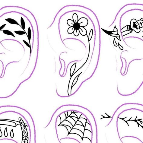 INDIE on Instagram: "Got loadssss of predrawn ear designs drawn up now, all repeatable so all available, £30 each or both ears for £50 atm! Happy to also do custom stuff if you wanted or a combo of either! Thanks for lookin! • #tattoo #eartattoo #plymouthtattoo #tattoos #traditionaltattoo #plymouth" Ear Tattoo Design, Honey Tattoo, Ear Designs, Ear Tattoos, Tattoo Traditional, Elegant Tattoos, Ink Ideas, American Traditional, Ear Tattoo