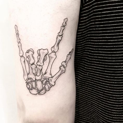 Tayah Blanck on Instagram: “The sign for “I love you” in American Sign Language 🤟 . . . . . . . . . . . . . . . . . . . . . . . . . . . . . . . . #ttt #tattoo #tattoos…” Skeleton I Love You Hand Tattoo, Skeleton I Love You Tattoo, Skull I Love You Hand Tattoo, I Love Sign Language Tattoo, I Love You Hand Tattoo Signs, Small I Love You Tattoo Sign Language, I Love You Skeleton Hand, I Love You Sign Language Tattoo Ideas, I Love You Hand Tattoo