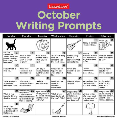 Writing Prompts October, Halloween Prompts Writing, October Writing Prompts, Esl Writing, October Writing, Halloween Writing Prompts, Writing Club, Student Folders, Halloween Writing