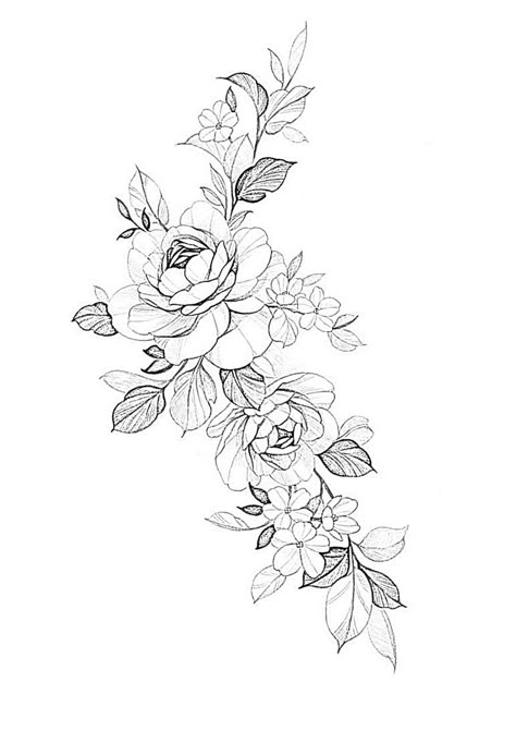 Peonies Tattoo Leg, Flower Arm Sleeve Tattoo Stencil, Flower Outline Tattoo Sleeve, Peony Tattoo Stencil, Peony And Wildflower Tattoo, Foxglove Tattoo, Peonies Tattoo Black And White, Soul Tattoo, Bookish Tattoos