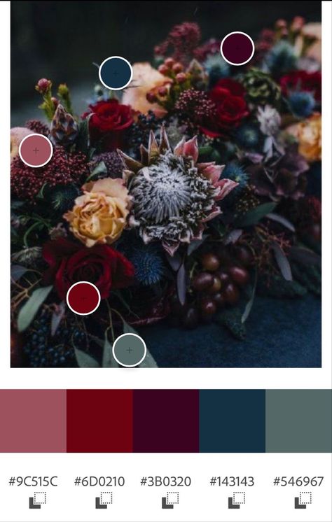 Moody Purple Fall Wedding, Deep Floral Color Palette, Jewel Toned Wedding Palette, Thanksgiving Themed Wedding, Dark Jewel Tone Wedding Color Palette, Deep Color Wedding Theme, Jewel Tone Aisle Decor, Oxblood Wedding Palette, Jewel Toned Wedding Party