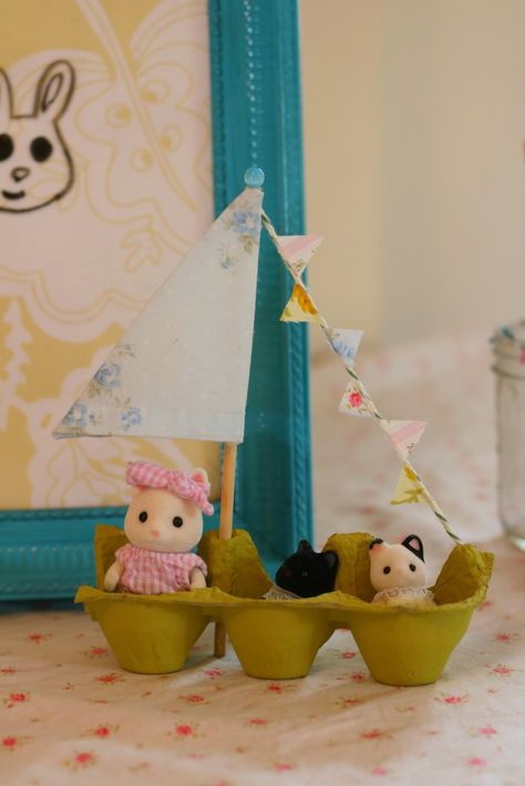 a Calico Critters birthday party for Livie | Farmish Momma Calico Critters Birthday, Critters Birthday Party, Calico Critters Furniture, Party Boat, Boat Crafts, Calico Critter, Favorite Sayings, Time Kids, Calico Critters