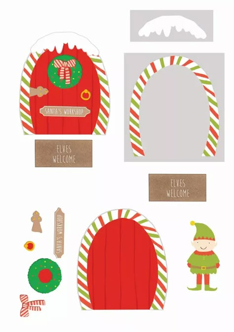 Elf On Shelf Printables, Christmas Papercraft, Elf Printables, Printable Props, Exploding Box Card, Free Printable Flash Cards, Parchment Cards, Christmas Props, Santa's Workshop