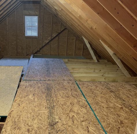 FROG-ing Out (Finished Room Over Garage) Finished Room Over Garage, Attic Office Space, Shiplap Ceilings, Modern Shiplap, Cedar Beams, Room Over Garage, Attic Inspiration, Cottage Entryway, Attic Staircase