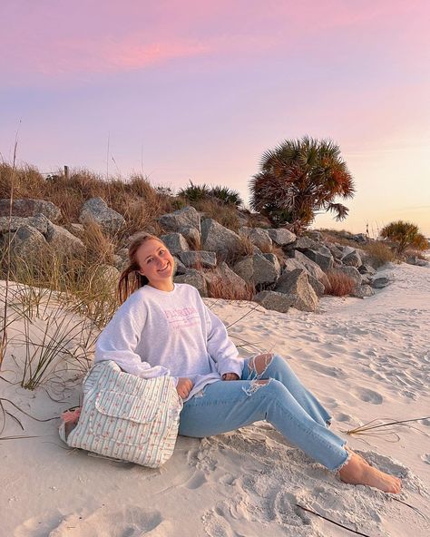 cotton candy skies make for a cozy sunrise 🫐🦩☁️ ft. a match made in heaven: we paired the sunshine state crewneck with an @_erin_made_ bag for the ~quintessential beachy look~ 🌞 Beachy Everyday Sand-colored Bag, State Crewneck, Sand Cloud Beach Towels, Cotton Candy Skies, Cotton Candy Sky, A Match Made In Heaven, Match Made In Heaven, Sunshine State, Made In Heaven