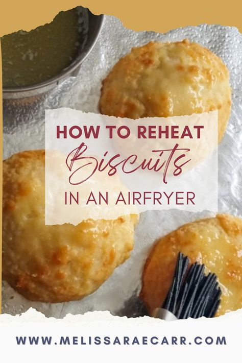 How to reheat biscuits in an airfryer brushing with butter How To Reheat Biscuits, Reheat Biscuits In Air Fryer, Airfryer Biscuits, Bojangles Biscuits, Frozen Biscuits, Sausage Biscuits, Low Carb Biscuit, Keto Biscuits, Cheddar Bay Biscuits