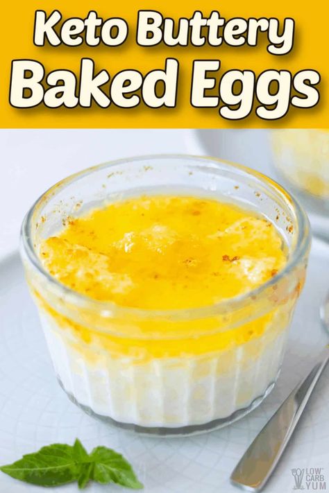 These easy buttery oven baked eggs make a tasty keto egg fast friendly meal. Enjoy them as a filling dish for breakfast, lunch or dinner! Animal Diet, Oven Baked Eggs, Egg Fast Diet, Keto Egg Fast, Keto Breakfasts, Low Carbohydrate Recipes, Fast Diet, Keto Chocolate Chip Cookies, Egg Fast