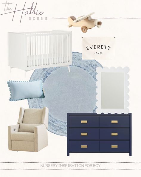 Boy Nursery With White Crib, Blue Dresser Nursery, Boy Nursery Changing Table, Light Blue Nursery Boy, Navy Dresser, Light Blue Nursery, Boy Nursery Design, Dresser Nursery, Navy Nursery Boy