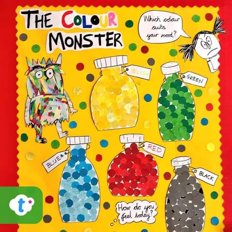 Nursery Ideas Eyfs, Apple Theme Classroom, The Color Monster, Colour Monster, Monster Classroom, Color Monster, Monster Activities, Infant Classroom, Emotions Activities