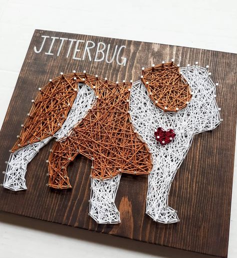 Megan Chavez’s Instagram profile post: “Another bulldog went out today!🐶 I love making your little puppers🥰 ♡ ♡ ♡ #allstringsleadhome #englishbulldogs #englishbulldogstringart…” Handmade Signs, String Art, Etsy Pins, Dog Lover, Etsy Finds, Gift For Lover, Bulldog, Online Business, Dog Lovers