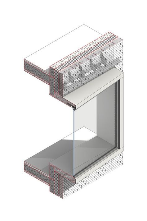 Gallery of House CB005 / GAAGA - 18 Facade Detail, Construction Details Architecture, Window Construction, Window Architecture, Box Window, Brick Cladding, Window Detail, Architecture Design Drawing, Architecture Model House