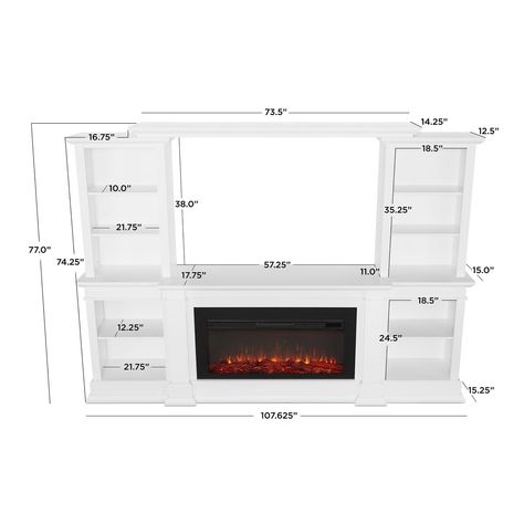 [PaidAd] The Monte Vista Is A Media Center, Bookcase, And Fireplace Mantel All In One. Made Of Hardwood Veneered Mdf, The Media Console Can Accommodate Flat Screen Tvs Up To 60', And Offers Plenty Of Storage Space. The Real Flame Landscape Electric Fireplace Will Provide Supplemental Heat For Rooms Up To 1,000 Square Feet And Offers Features Such As Multicolored Flames, Pre-Set Temperature Settings, Timer, And Remote Control. Assembly Is Required. The #builtinelectricfireplaceideas Electric Fireplace Media Console, Electric Fireplace Entertainment Center, Media Electric Fireplace, Fireplace Media Console, Electric Fireplace Tv, Tv Fal, Built In Electric Fireplace, Cave Basement, Bedroom Basement