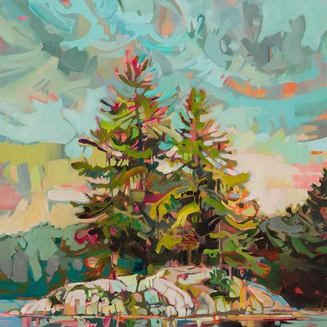 Canadian Artists Paintings, Amy Montgomery Art, Master Artwork, Acrylic Landscapes, Impressionism Landscape, Art 2022, Painting Trees, Paint Inspo, Canadian Painters