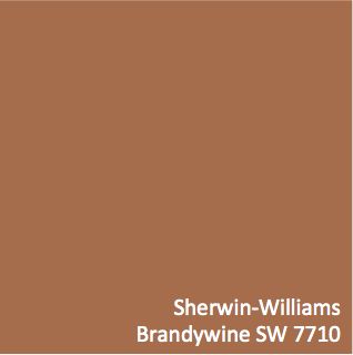 This is the color of front and back door in my home. Now deciding on a house color... Sherwin-Williams Brandywine (SW 7710) Sherwin Williams Brandywine Paint, Sw Brandywine Paint, Brandywine Sherwin Williams, Birdseye Maple Sherwin Williams, Orange Exterior House Colors, Sherwin Williams Brown, Store Awning, Treehouse Room, Brown Accent Wall