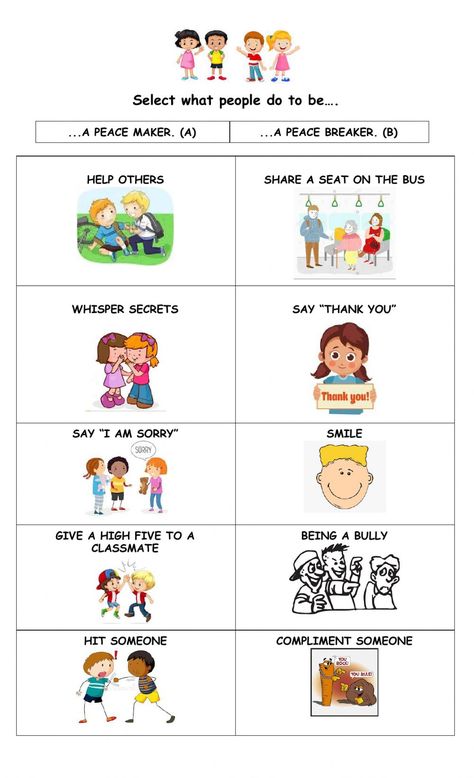 Peace online worksheet for 2° ciclo. You can do the exercises online or download the worksheet as pdf. Peace Day Activities For Kids, Peace Worksheet, Class Pledge, Moral Lesson, Diversity Activities, Peace Pictures, Peace Education, World Peace Day, Family Service