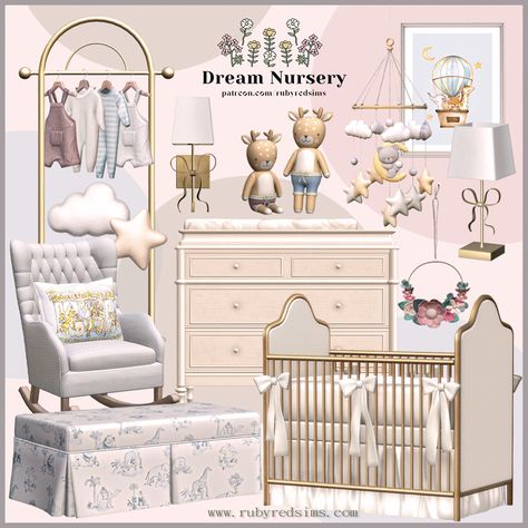 Ts4 Furniture Cc Free, Sims 4 Cc Toddler Room Patreon, Sims Cc Home Decor, Sims 4 Nursery Cc Patreon, Ts4 Nursery, Sims Baby Room, Sims 4 Royal Cc Furniture, Sims 4 Cc Infant Furniture, Ts4 Mods Furniture