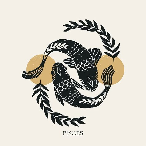 Pisces Symbol, Zodiac Sign Pisces, Pisces Fish, Fish Symbol, Zodiac Elements, Pisces Tattoos, Creation Art, Zodiac Signs Pisces, Astrology Art