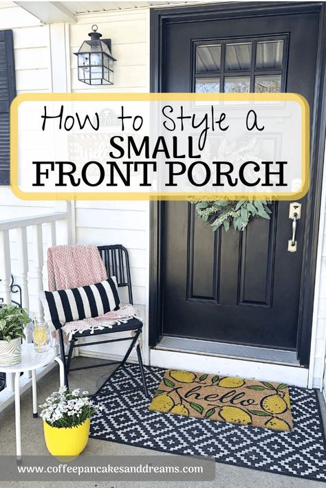 Small Front Porch Decor Ideas Budget Friendly Decorating Ideas, Small Front Porch Decor, Front Porch Decor Ideas, Small Porch, Small Entrance, Small Front Porch, Farmhouse Side Table, Cute Dorm Rooms, Small Front Porches