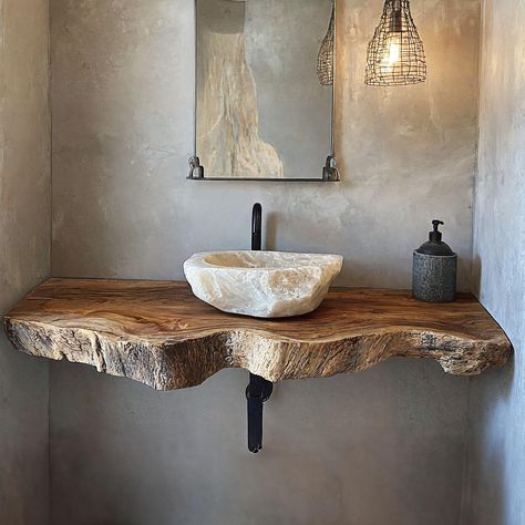 Discover the perfect blend of elegance and functionality with our exquisite Live Edge Shelf Vanity , a must-have piece for any modern home. Meticulously crafted with attention to every detail, this piece is designed to enhance your living space while providing practical storage solutions. 🌟 About the product  ✔️ Handcrafted Quality: Completely handmade, assembled from solid, rustic natural wood. ✔️ Rustic and Unique Design: Every edge of the product features lively, natural wood grain, showcasi Live Edge Countertop Bathroom, Live Edge Bathroom Vanity, Live Edge Bathroom, Bathroom Vanity Shelf, Bathroom Floating Vanity, Vanity Shelf, Shelf Vanity, Live Edge Shelves, Vanity Shelves