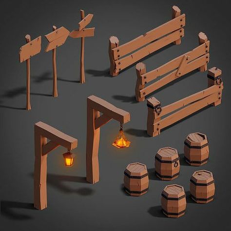 Low Poly Game Assets, Low Poly Props, Low Poly Medieval, Stylized Low Poly, 3d Game Assets, Medieval Props, Rattus Rattus, Blender Character Modeling, 3d Karakter