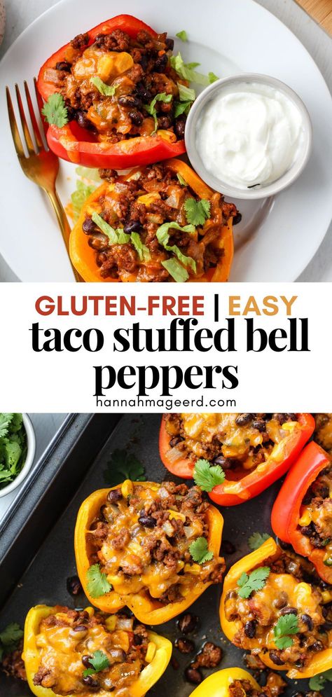 Healthy Taco Stuffed Peppers, Bell Pepper Recipes Healthy, Bell Pepper Tacos, Taco Stuffed Bell Peppers, Pepper Recipes Healthy, Gluten Free Tacos, Taco Stuffed Peppers, Lunch Prep, Bell Pepper Recipes