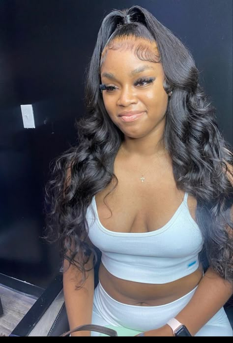 Body Wave Half Up Half Down Frontal, Half Up Half Down Hair Frontals, Half Up Half Down Hair Body Wave, Up Half Down Hairstyles Weave, Half Up Half Down Lace, Half Up Half Down Quick Weave, Gel Nails Spring, Curly Half Up Half Down, Quick Weaves