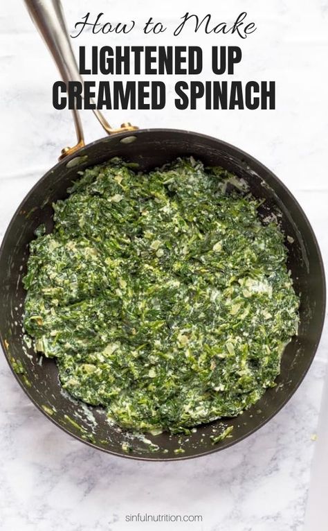 Fresh Spinach Recipes Easy, Healthy Creamed Spinach Recipe, Spinach Recipes Side, Creamed Spinach Recipe Healthy, Frozen Spinach Recipes, Healthy Creamed Spinach, Fresh Spinach Recipes, Easy Spinach Recipes, Spinach Side Dish