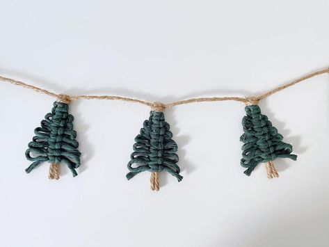 Treating myself to some chilled evenings this week😍 #macrame #macramebunting #christmasdecor #christmasbunting #handmade #macramemaker | Instagram Macrame Christmas Garland, Christmas Trees Garland, Mini Christmas Trees, Macrame Garland, Dark Teal Green, Christmas Crafty, Christmas Bunting, Christmas Tree Garland, Tree Garland