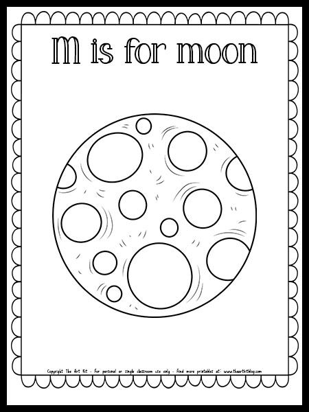 Moon Kindergarten, Full Moon Coloring Pages, The Moon Coloring Page, Moon Craft For Preschool, Moon Worksheet, Moon Preschool Craft, Moon Space, Moon Coloring Pages Free Printable, Preschool Moon Crafts