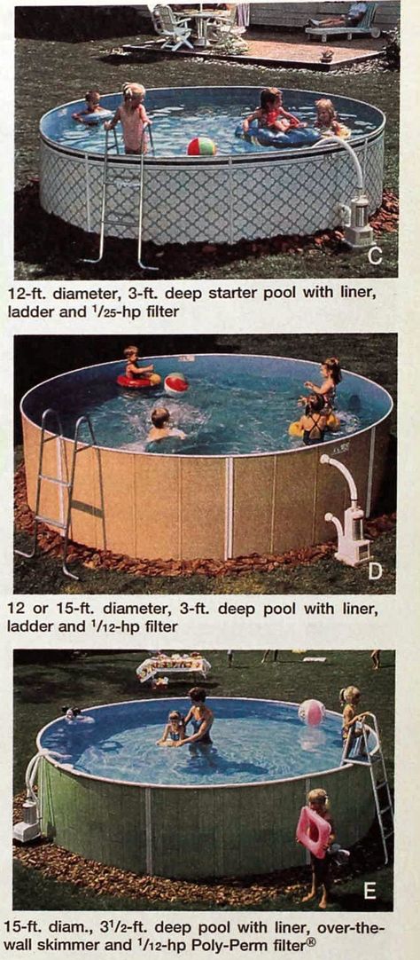 Vintage above-ground pools like these made swimming & summer water fun affordable - Click Americana Diy Above Ground Pool Landscaping, Pool And Pool House Ideas, Pool Deck Decor, Diy Above Ground Pool, Inground Pool Landscaping, Cheap Pool, Children Swimming Pool, Deck Decor, Above Ground Pools