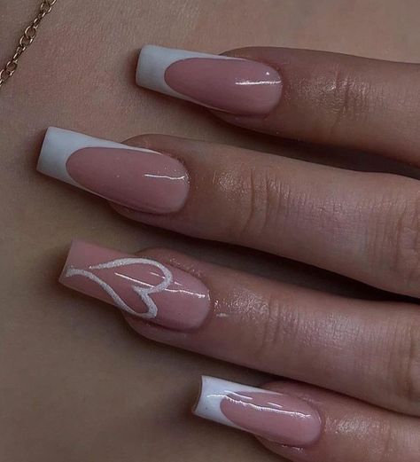 Nails Grey, Hairstyles Bangs, Nails Cute, French Tip Acrylic Nails, Her Nails, French Acrylic Nails, Coffin Shape, Classy Acrylic Nails, Acrylic Nails Coffin Pink