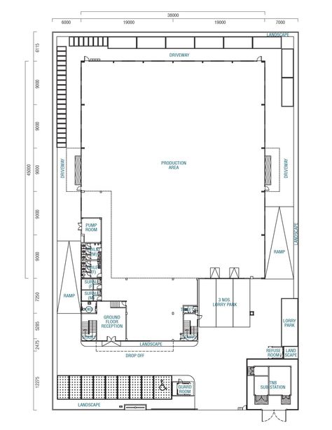 TYPE B 1½ STOREY DETACHED FACTORY | Johor Industrial Park | Industrial Property In Iskandar Malaysia Industrial Floor Plan, Warehouse Blueprints, Industrial Architecture Factories, Factory Plan, Factory Layout, Industrial Hall, Warehouse Interior, Sheet Metal Roofing, Dubai Architecture