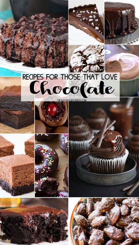 Chocolate Recipes Easy, Best Chocolate Desserts, Cakes And Cookies, Chocolate Dessert Recipes, Love Chocolate, Best Chocolate, Sweets Desserts, Decadent Desserts, Chocolate Desserts