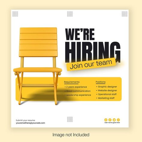 PSD we are hiring banner web template so... | Premium Psd #Freepik #psd #job-post #hiring-post #recruitment-banner #job-vacancy We Are Hiring Creative Ads, Hiring Creative Ads, Creative Hiring Post, Recruitment Banner, Recruitment Flyer, Trip Poster, Hiring Ad, Banner Web, Template Social Media