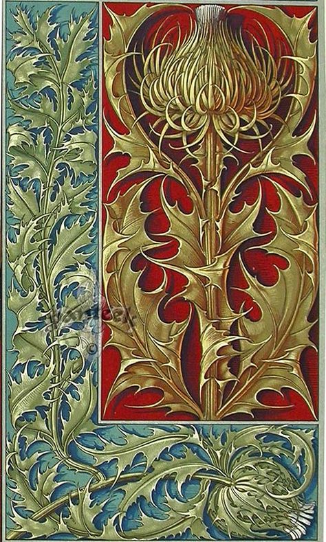 Anton Seder, Motifs Art Nouveau, Art Nouveau Illustration, Art Nouveau Design, Celtic Art, Illuminated Manuscript, Arts And Crafts Movement, Arte Floral, Tile Art