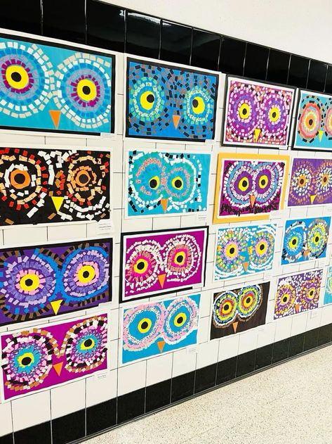 Elementary Art Rooms, Elementary School Art, Animal Art Projects, Middle School Art Projects, 2nd Grade Art, Fall Art Projects, Winter Art Projects, 3rd Grade Art, Mosaic Art Projects