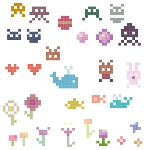 Minimal Pixel Art, Math Origami, Image Pixel Art, Pixel Beads, Tiny Cross Stitch, Easy Pixel Art, 8bit Art, Cross Stitch Pillow, Acnh Inspo