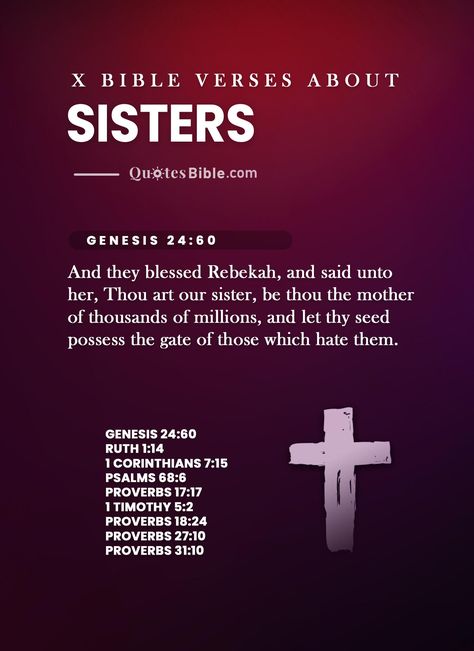 Show your sister some love with these inspiring Bible verses about the special bond you share. From Proverbs to Corinthians, these quotes will bring joy and peace to your heart as you celebrate your sisterhood. #Sisters #verses Bible Verses For Sisters, Sisters In Christ Quotes, Strength Drawing, Soul Sister Quotes, Letter To My Sister, Verses For Women, Sister Bond Quotes, Scriptures Quotes, Verses From The Bible