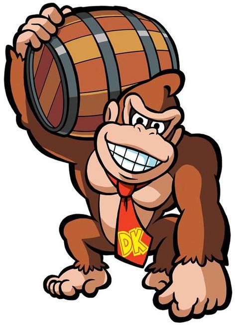 Donkey Kong holding his signature barrel from the official artwork set for #Mario vs. #DonkeyKong on the #GameBoyAdvance. #MarioBros. Visit for more info http://www.superluigibros.com/mario-vs-donkey-kong-gba Donkey Kong Party, Mini Mario, Mini Donkey, Diddy Kong, Donkey Kong Country, Gameboy Color, Nintendo Characters, Mario Art, Mario Bros.