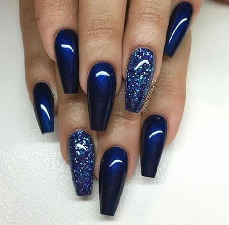 Midnight blue Quince Nails, Super Nails, Blue Nail, Ideas Nails, Dark Nails, Trendy Nail Design, Nail Designs Glitter, Gel Nail Designs, Prom Nails