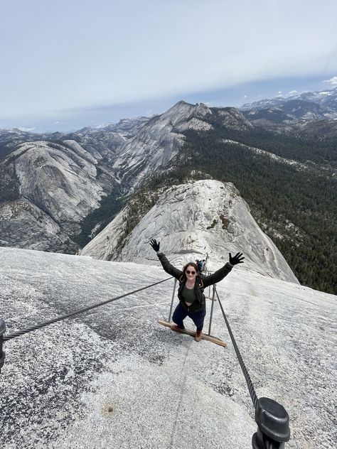 Do you want to go on the most epic hike in Yosemite National Park? Find everything you need to know about the Half Dome hike. This comprehensive guide includes a trail description, tips for how to prepare for Half Dome, complete Half Dome gear list, and how to get a reservation for Half Dome. Find out all that and find the link to our video vlog on hiking this epic trail here! Hiking Half Dome, Half Dome Hike, Yosemite Hikes, Grad Trip, Half Dome Yosemite, Video Vlog, Gear List, Life Vision, Yosemite Falls