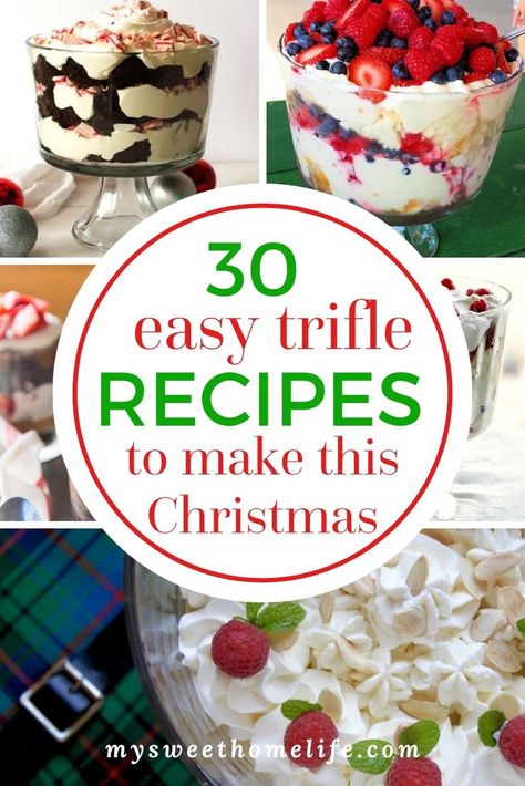 Holiday Trifle Desserts, Trifle Desserts Christmas, Triffle Recipe, Christmas Trifles, Christmas Trifle Recipes, Trifle Recipes Easy, Trifle Bowl Recipes, Easy Trifle, Trifle Dessert Recipes