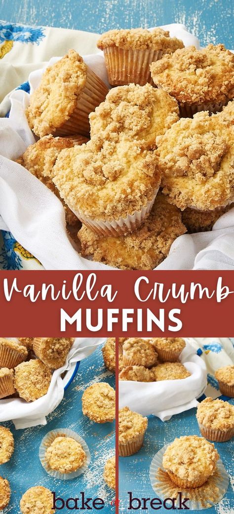 Vanilla Crumb Muffins are a testament to the beauty of simplicity. Whip up a batch for a sweet breakfast or snack! Vanilla Bean Muffins, Vanilla Breakfast Muffins, Vanilla Muffins Recipe, Muffin Monday, Lunchbox Recipes, Pecan Muffins, Vanilla Muffins, Crumb Muffins, Breakfast Muffin