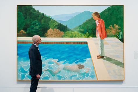 David Hockney Landscapes, David Hockney Portraits, Pool Painting, David Hockney Paintings, David Hockney Art, Art Investment, Gerhard Richter, Water Drawing, Art News