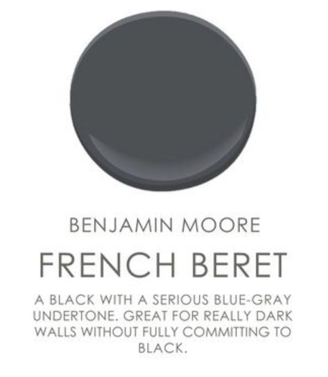 French Beret Paint Benjamin Moore, French Beret Benjamin Moore, Benjamin Moore French Beret, French Beret Paint, Guest Washroom, Camp Cottage, Accent Paint, Cottage Cabinet, School Street